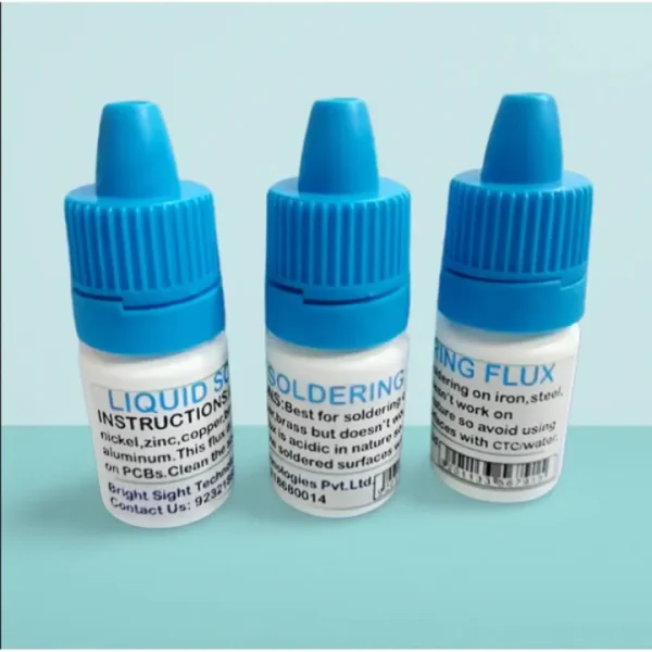 6ml Pack Of 3 Stainless Steel Flux Soldering Stainless Steel Liquid Solder Soldering Liquid Solution - Liquid Soldering Flux Liquid Paste ( Spot welding Not Required For Lithium cell connection ) (6ml x3 bottle)