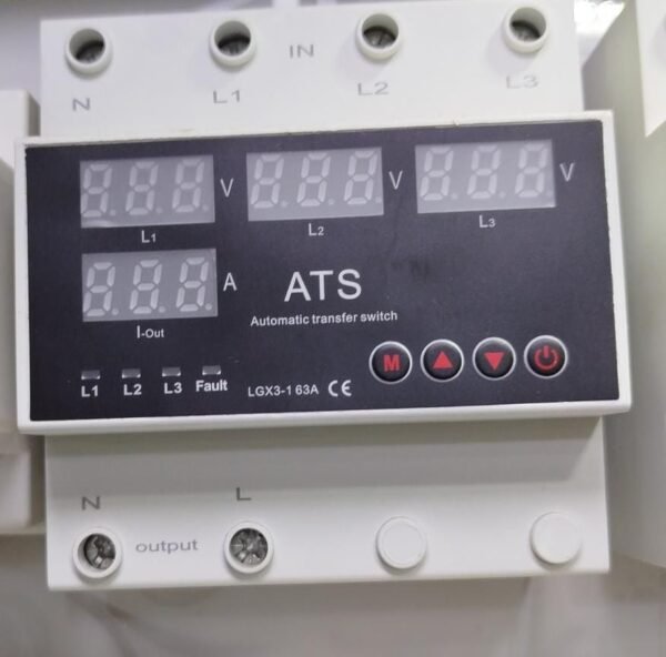 63A 3 Phase Auto Phase Selector Voltmeter adjustable Over and Under Voltage protection