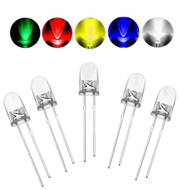 5mm Transparent LED Light | Bright Light Emitting Diode Bulb for DIY & Electronics Projects | 10 Pcs To 1000 Pcs Pack