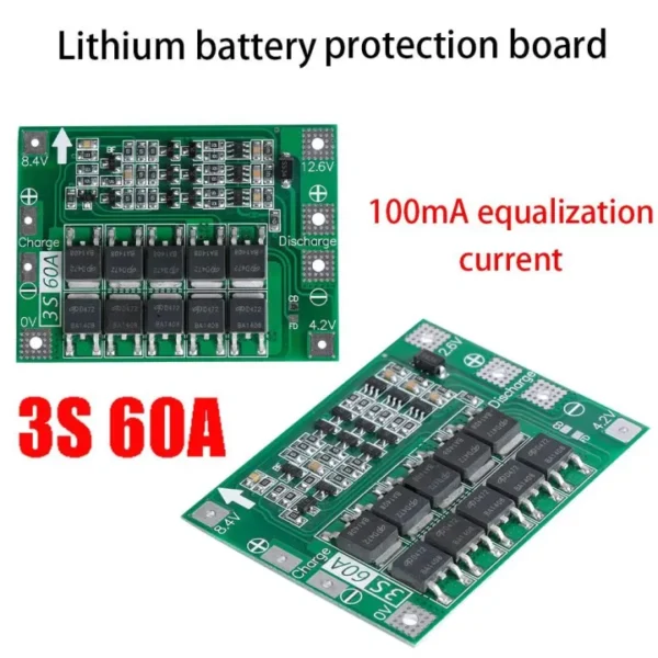 3S 60A BMS – Lithium Battery Protection Board for 18650 Cells