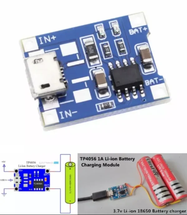 TP4056 Mini Micro USB Charging Module | 1A Lithium Battery Charger Board