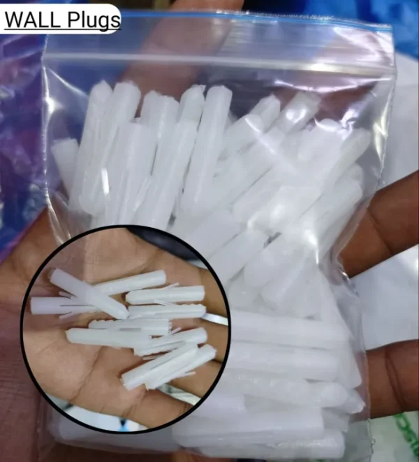 White Plastic Wall Plugs No-12 – Gitti Roll Rawal Plugs for Wood, Concrete & Wall Screws
