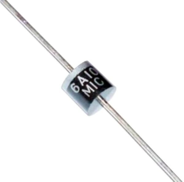 6A Diode 6A10 1000V Silicon Rectifier – High Power 6 Amp Axial Lead Diode for AC DC Converter & Power Supply Circuits