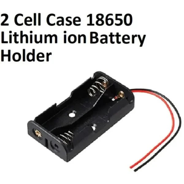 2-Cell 18650 Battery Holder with Wires | Dual 18650 Lithium-ion Battery Case Container for DIY Electronics & Power Supply Projects