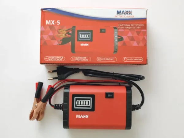 12V 5A Battery Charger – Digital Automatic Charger with Smart Cutoff