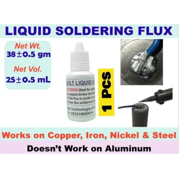 Original 25ml Steel Soldering Flux – Sky Bolt Liquid Soldering Flux for Steel, Copper, and Brass – Ideal for 18650 Battery Spot Welding Work