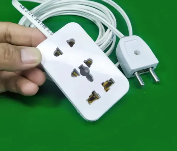 AC 220V 10A Extension Board – 3-Way Socket Power Board with 23/76 Copper Wire (5ft to 20ft)