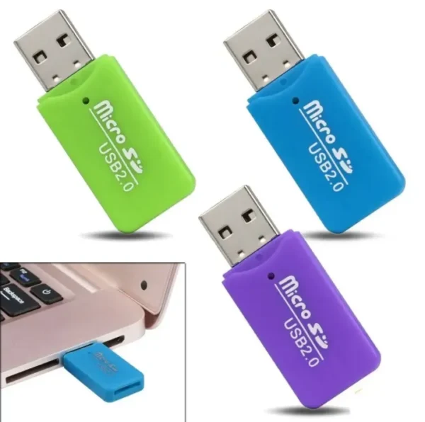 Micro SD Card Reader USB 2.0 | Fast Memory Card Reader for SD, TF Cards – High Quality Plug & Play Adapter