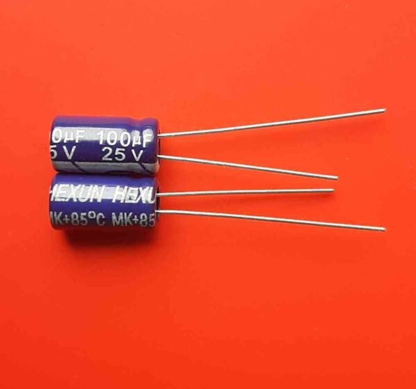 25V 100uF Capacitor – High Quality Electrolytic Capacitor for Circuit Repair & DIY Projects