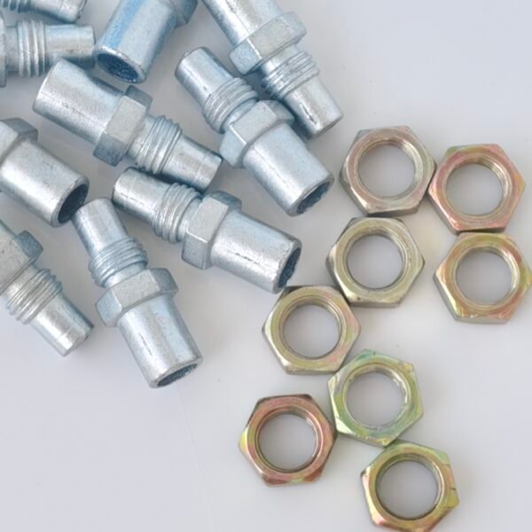 Aluminum Gas Pump Nozzle Fitting Set – High-Quality Compressor Connector with Nuts