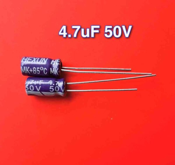 50V 4.7uF Capacitor – High Quality Electrolytic Capacitor for Power Supply, Audio, and DIY Electronics