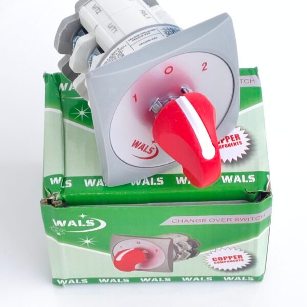 2 Pole Rotary Changeover Switch 32A 7000W 1-0-2 Line Selector for Inverter & Generator